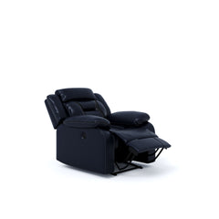 ESTRE Gladiolus PU Leather Gel Single Seater Premium Recliner in Midnight Blue