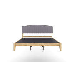 ESTRE Mexican Solid Prickly Wood King Size Bed Fabric Upholstered Headboard