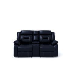 ESTRE Gladiolus PU Leather Gel Two Seater Premium Recliner in Midnight Blue
