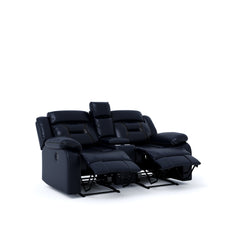 ESTRE Gladiolus PU Leather Gel Two Seater Premium Recliner in Midnight Blue