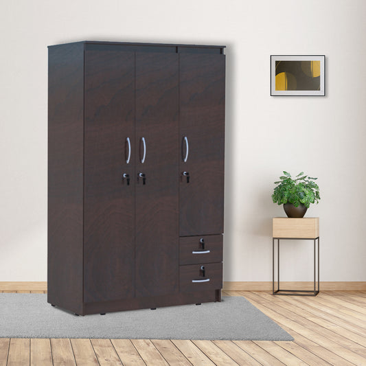 ESTRE Geranium 3 Door Wardrobe In Choca Maple Colour