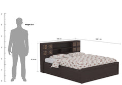 ESTRE Primrose King Size Bed With Storage In Wenge Colour