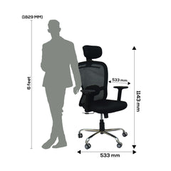 ESTRE Office Chair Griffin Black with High Back Mesh