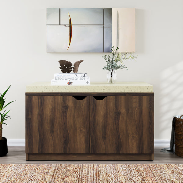 ESTRE Poppy Shoe Rack With Seating In Wyoming Maple Colour